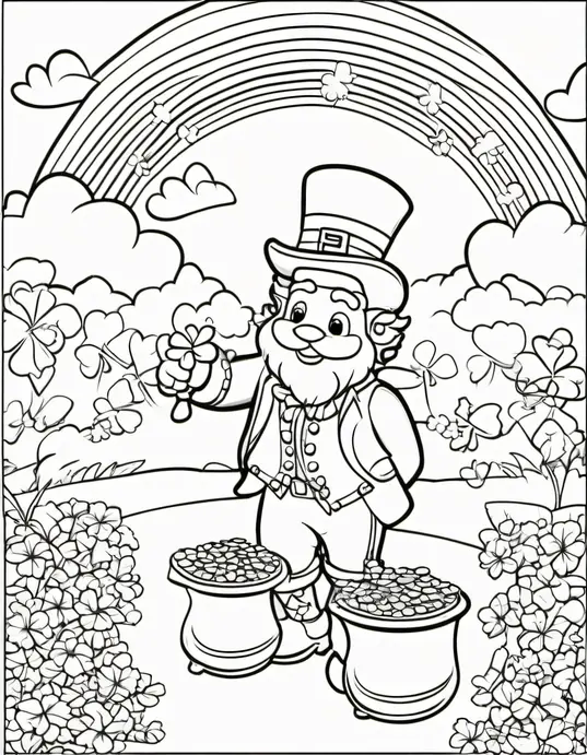Leprechaun Rainbow Coloring Adventure