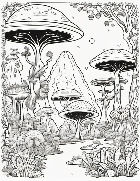 Extraterrestrial Forest Coloring Adventure
