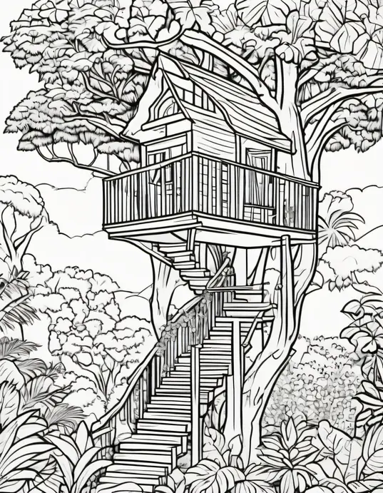 Explore Jungle Treehouse Coloring Adventure