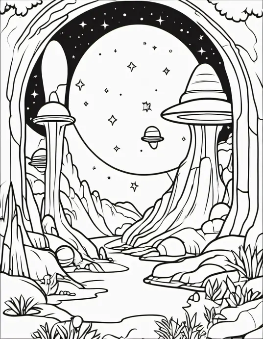 Color Space Aliens in their Glowing Galaxy Cave