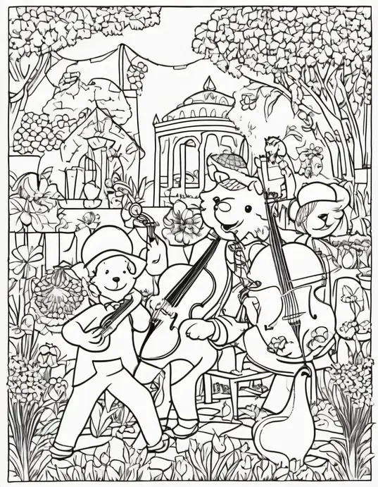 Color & Play: Musical Instrument Garden Party