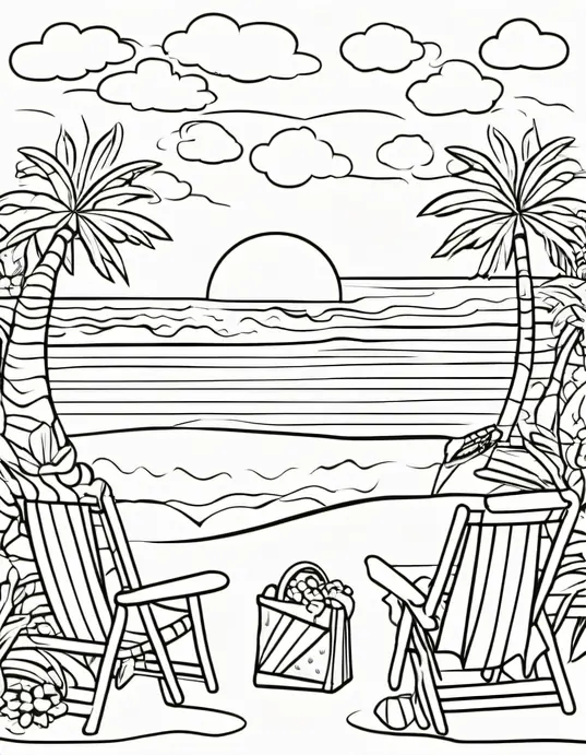 Sunny Day Coloring Beach Party