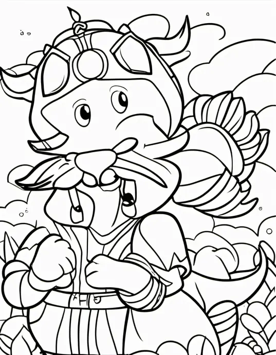 Spooky Forest Creature Coloring Scene