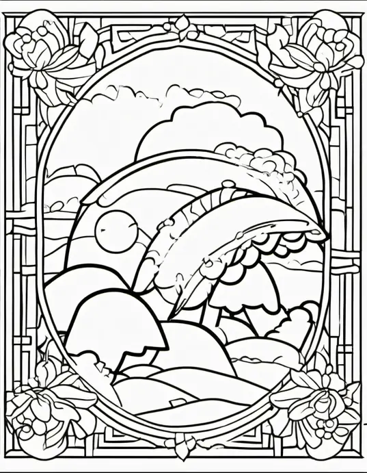 Enchanting Castle Garden Princess Coloring Page