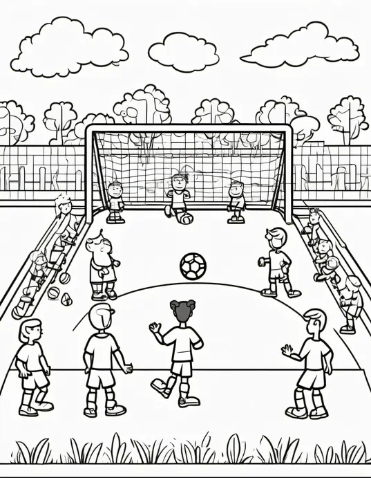 Colour Fantastic Football Players Playground