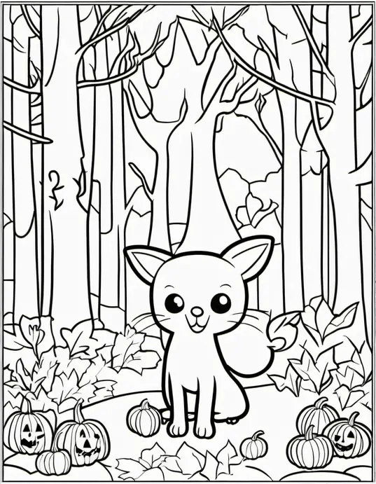 Spooky Forest Creature Coloring Page