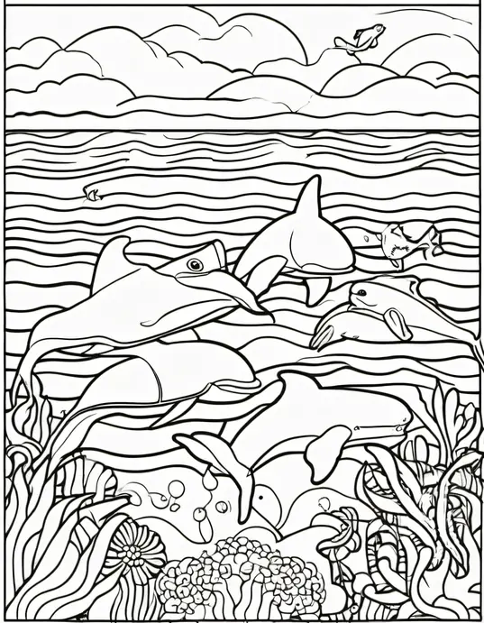 Sunny Day Coloring Ocean Animals