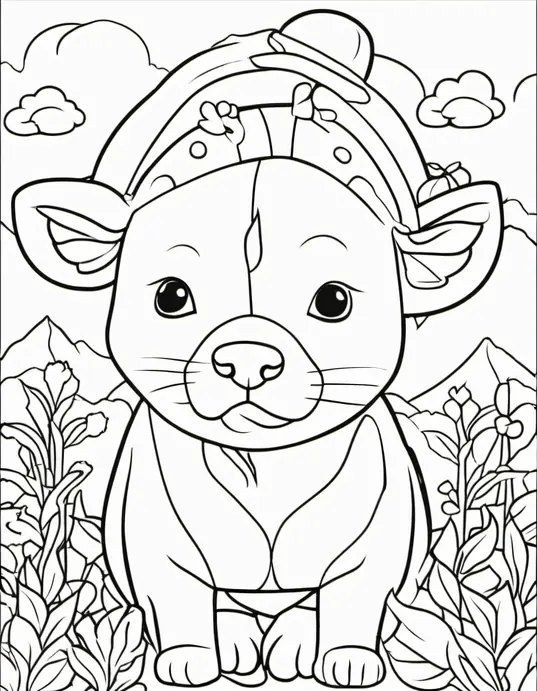 Fire Truck Coloring Page: Rescue Mission Scene
