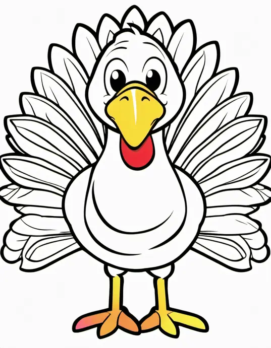 Turkey Feather Rainbow Coloring Page