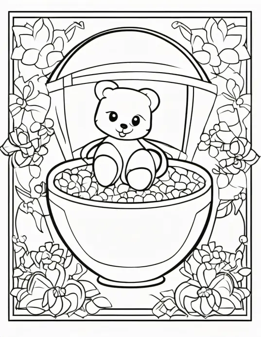 Autumn Leaves Coloring Scene for Kids