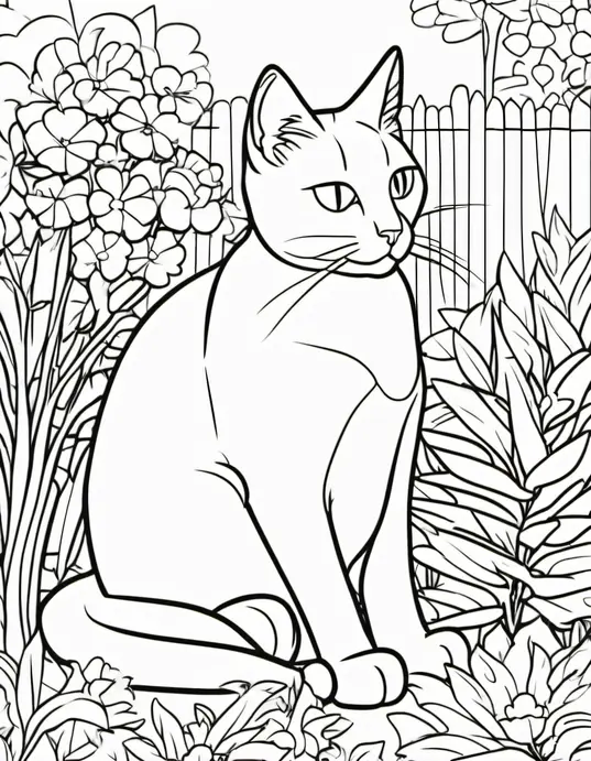 Color Magic Cats in Sunny Garden Scene