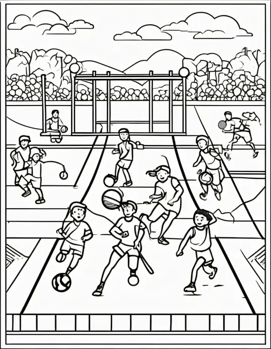 Color Sports Heroes in Summer Olympics Playground