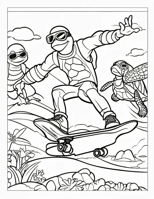 Color Skate Park Sea Turtle Friends