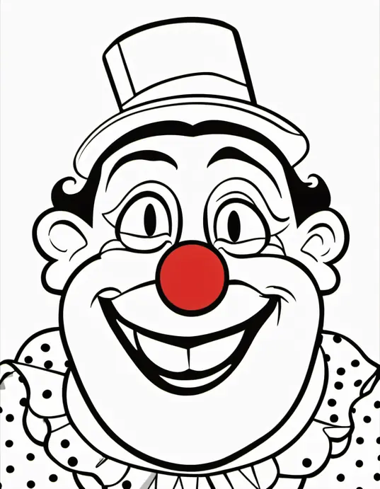 Colorful Clown Coloring Page at Circus Funland