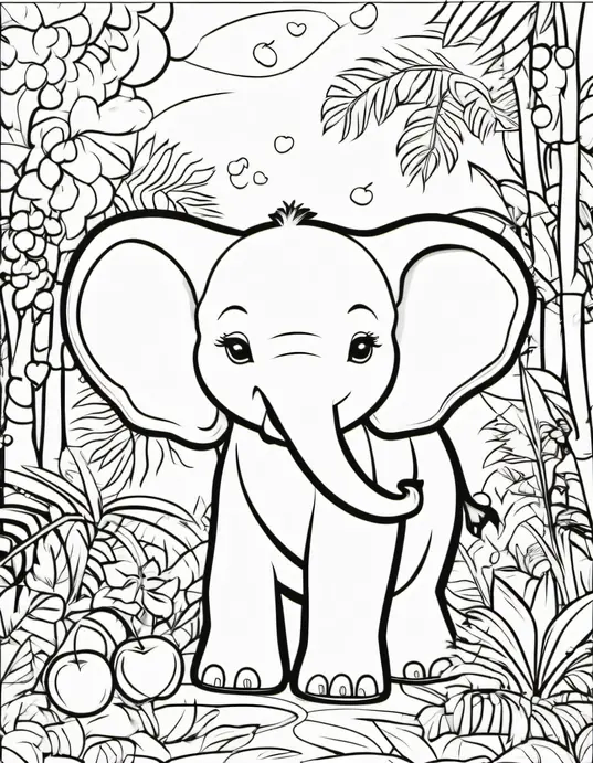 Color and Play: Cute Baby Elephant Jungle Adventure