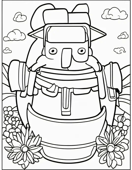 Vibrant Motorcycle Playground Coloring Page