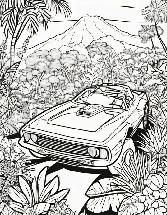 Color and Explore: Jungle Race Car Adventure