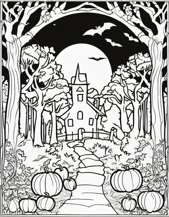 Spooky Forest Creature Coloring Page