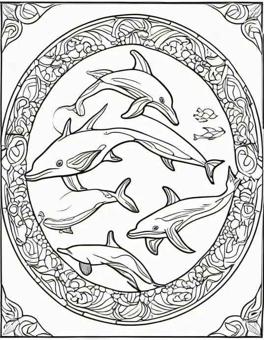 Colorful Ocean Mandala for Kids to Sea Creatures