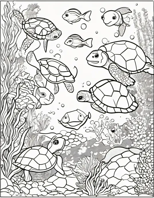 Pixel Art Coloring: Underwater Creature Reef Party