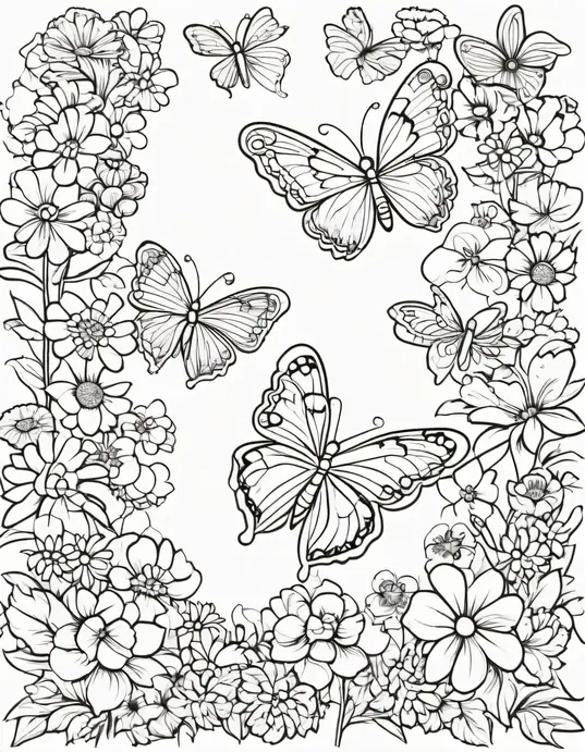 Color Heart-Shaped Garden Butterflies