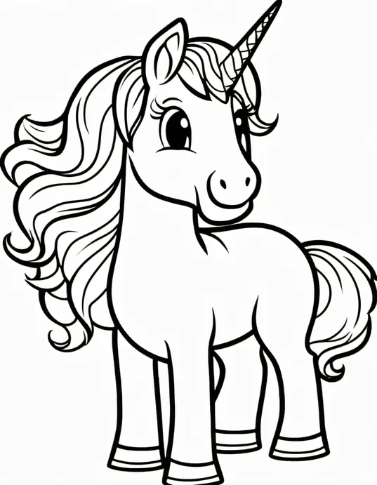 Pixilated Rainbow Unicorn Coloring Page