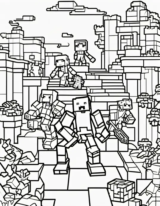 Minecraft Adventure: Coloring Dragons and Creeper Friends