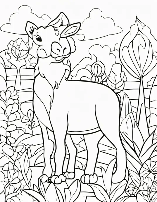 Enchanting Dragon Forest Coloring Page