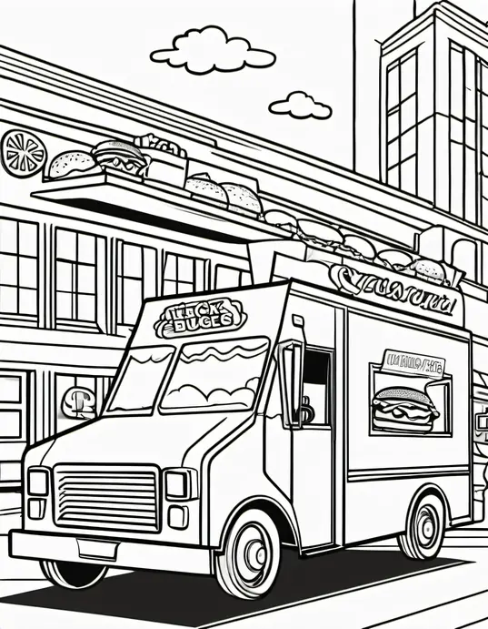 Coloring Fast Food Truck Adventure