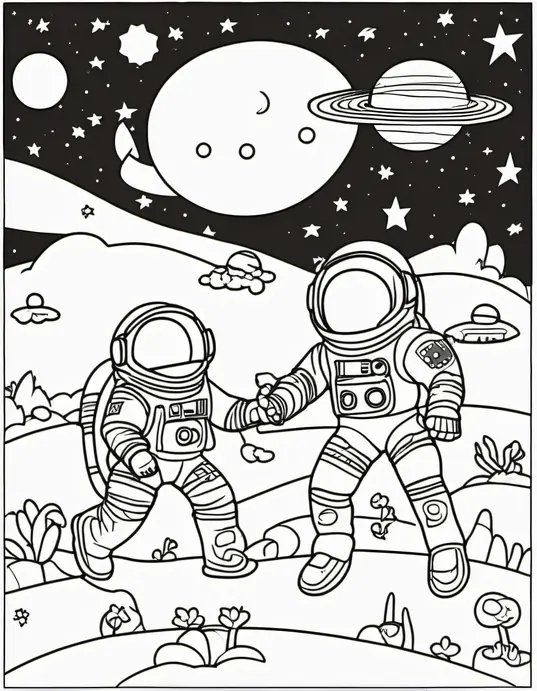 Color Space Adventures: Alien Friends on Moon Playground