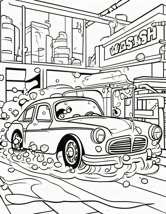 Color and Race through Sunny Car Wash Adventure
