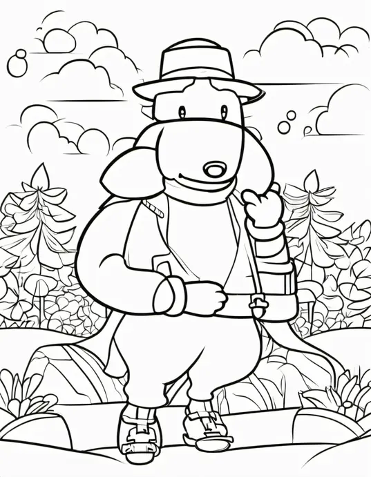 Pirate Treasure Boat Coloring Scene