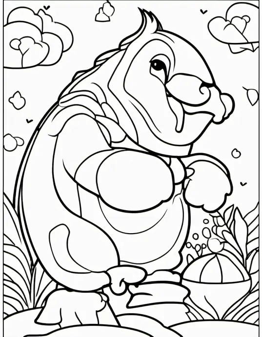 Coloring Springtime Birds Nest Scene