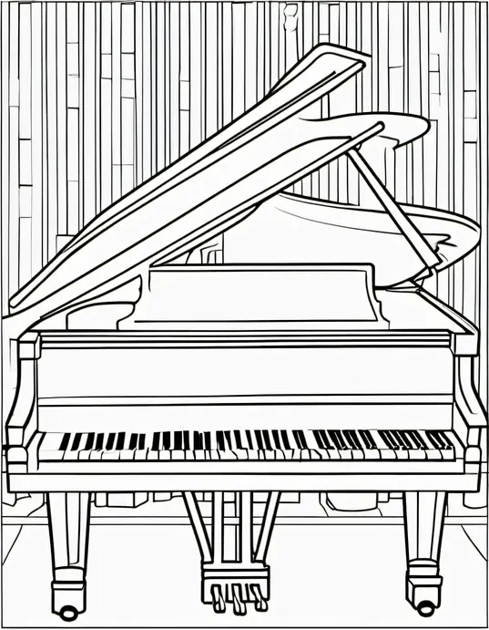 Joyful Piano Keys Coloring Page
