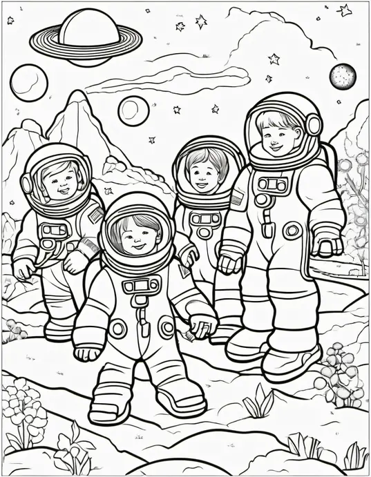 Color and Explore: Moonbase Playtime with Astronaut Friends