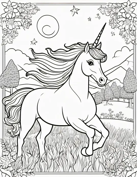 Color and Explore: Galloping Unicorn Meadow