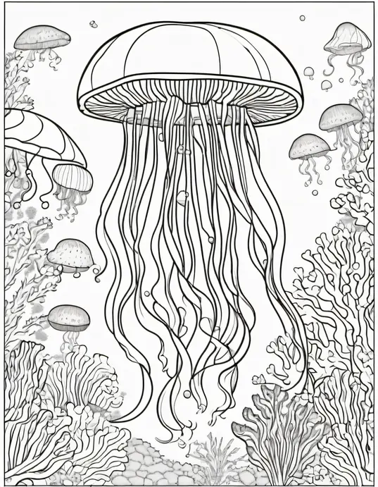 Color and Discover Underwater Jellyfish Friends