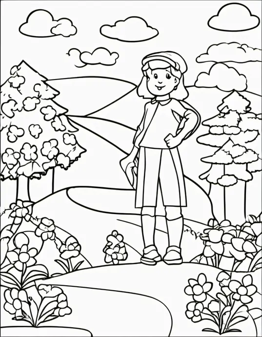 Snowflake Forest Coloring Page for Kids