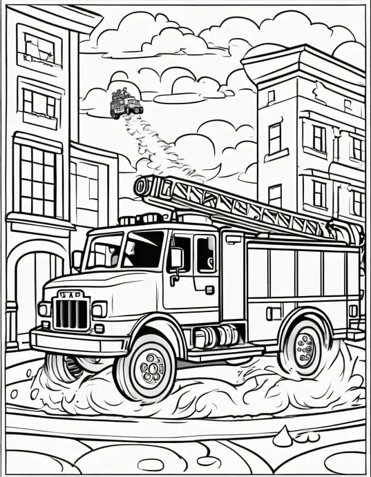Color Fire Truck Adventure Scene: Rescue Mission