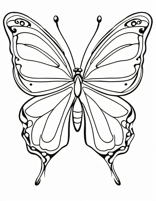 Sweet Valentine's Butterfly Coloring Page for Kids