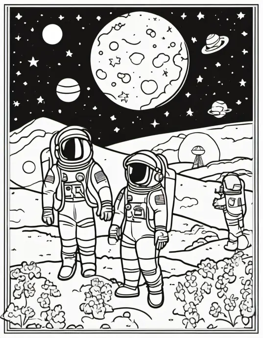 Color Astronauts on Moon Adventure!