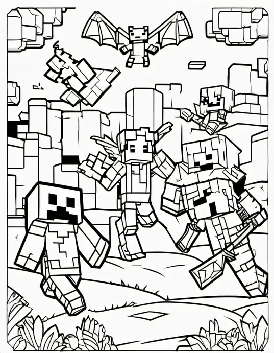 Minecraft Adventure: Coloring Dragons and Caves Fun!