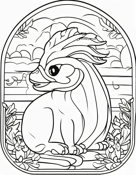Enchanted Forest Coloring Scene