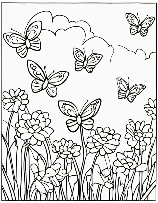 Heart-Shaped Butterflies Coloring Page for Valentine's Day