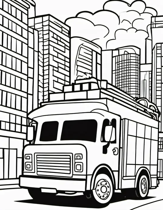 Color and Play: Fire Truck Parade Scene