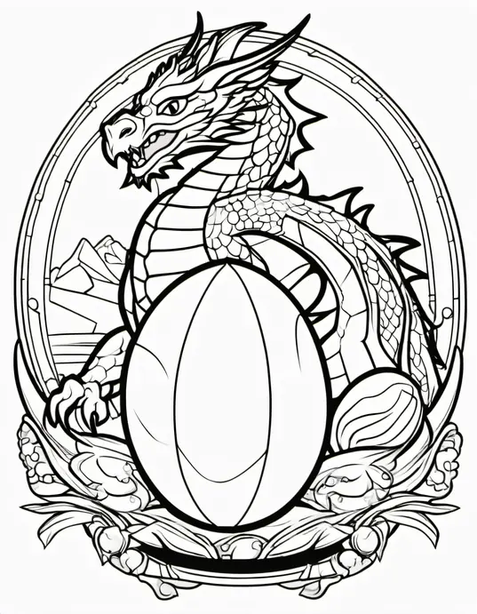 Anime-Style Dragon Egg Hatchery Coloring Scene