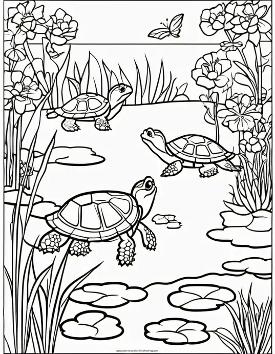 Colorful Turtle Pond Adventure for Kids