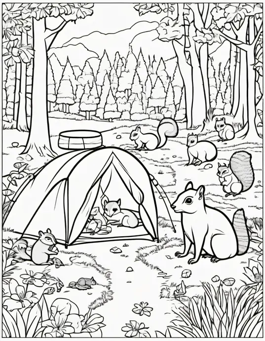 Colorful Campsite Wildlife Friends