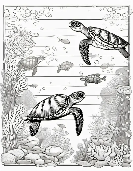 Explore Underwater Turtle Coloring Adventure