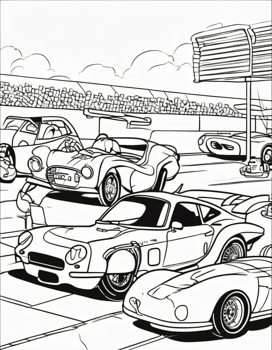 Color and Race through Sunny Car Pit Stop!